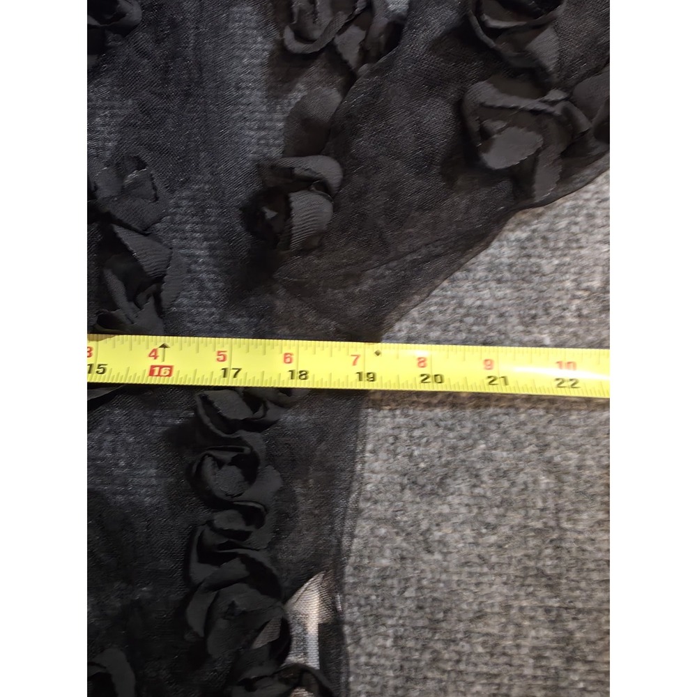 Zara Black 3D Floral Rosette Sheer Mesh Top Size S NWOT - Picture 8 of 8